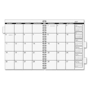 Monthly - 1 Month Double Page Layout - 9" x 11" Sheet Size - White, Cream - Tabbed