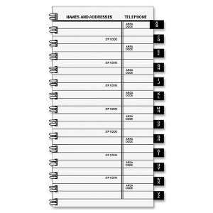 At-A-Glance Tabbed Telephone/Address Refill