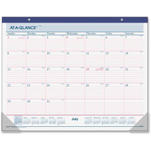 At-A-Glance 2-Color Monthly Calendar Desk Pad