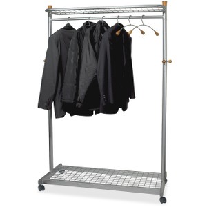 Alba 2-shelf Mobile Chrome Coat Rack