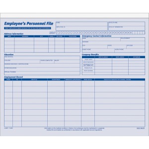 Adams Employee Personnel File Folder