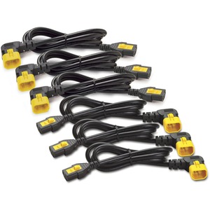 APC by Schneider Electric Power Cord Kit (6 EA), Locking, C13 to C14 (90 Degree), 1.2m