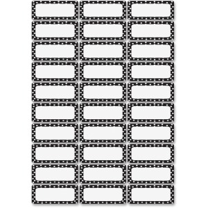 Ashley Dry Erase Black/White Dots Nameplate Magnets