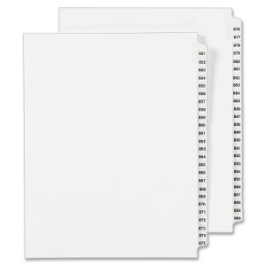 Avery Standard Collated Legal Exhibit Divider Sets - Avery Style