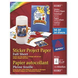 Avery Sticker Project Paper for Inkjet Printers