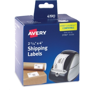 Avery® Thermal Roll Labels 2-5/16"x4" , 300 White Shipping Labels (4190)