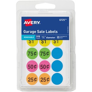 Avery Garage Sale Labels on Small Sheets