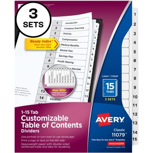 Avery® Ready Index Classic Tab Binder Dividers