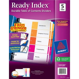 Avery® Ready Index Custom TOC Binder Dividers