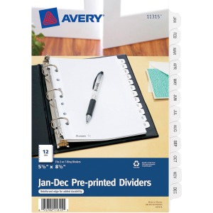 Avery® Monthly Preprinted Tab Dividers