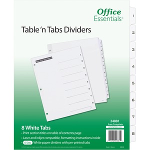 Avery® Table 'n Tabs White Tab Numbered Dividers