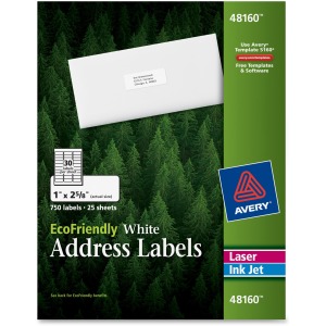 Avery® Eco-Friendly Address Labels for Laser and Inkjet Printers, 1" x 2?"