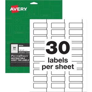 Avery® PermaTrack Destructible Asset Tag Labels