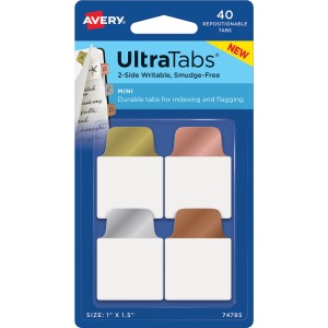 Avery® UltraTabs Metallic Color 2-sided Mini Tabs