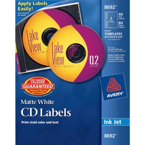 Avery® Laser White Matte CD/DVD Labels