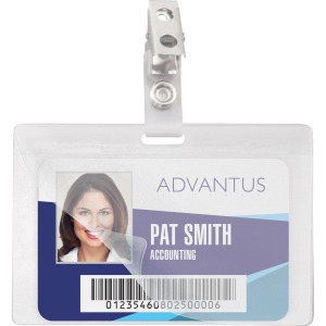 Advantus Strap Clip Self-laminating Badge Holders