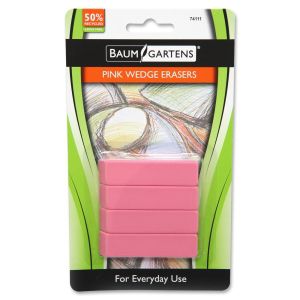 Baumgartens Pink Wedge Erasers
