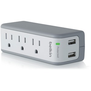 Belkin 3-Outlet Mini Surge Protector with USB Ports (2.1 AMP)