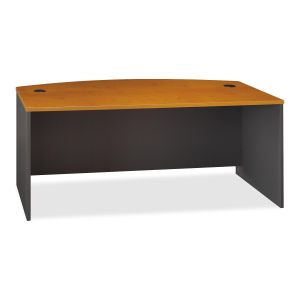 Bush Business Furniture Series C72W Bowfront Desk Shell in Natural Cherry