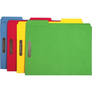 Business Source 1/3 Tab Cut Letter Recycled Fastener Folder