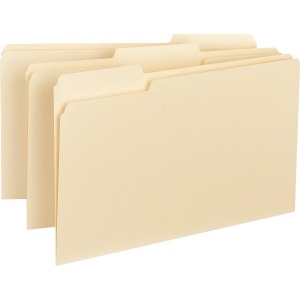 Business Source 1/3 Tab Cut Legal Recycled Top Tab File Folder