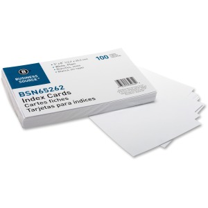 Business Source Plain Index Cards