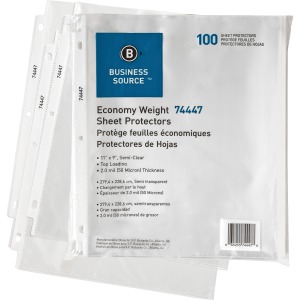 Business Source Economy Weight Sheet Protectors