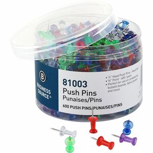 Business Source 1/2" Head Pushpins