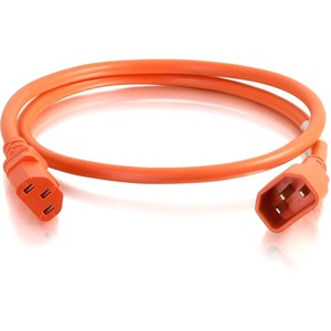 C2G 1ft 18AWG Power Cord (IEC320C14 to IEC320C13) - Orange