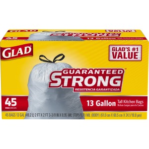 Glad ForceFlex Tall Kitchen Drawstring Trash Bags