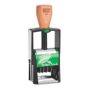 COSCO 2000 Plus Green Line Two-Color Dater Stamp