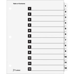 Cardinal OneStep Numbered Index System