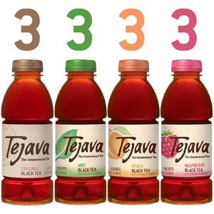 Tejava Assorted Flavors - Peach, Mint, Raspberry, Original Black Tea Bottle