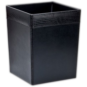 Dacasso Crocodile Embossed Leather Waste Basket