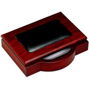 Dacasso Rosewood & Leather Memo Holder