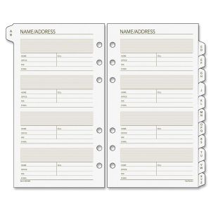 Day Runner Telephone/Address A-Z Planner Tab