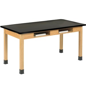 Diversified Spaces PerpetuLab Wooden Leg Science Table with Plain Apron