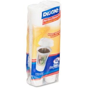 Dixie PerfecTouch 12 oz Hot Coffee Cup and Lid Sets by GP Pro