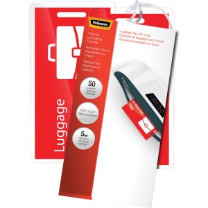 Fellowes Luggage Tag Glossy Laminating Pouches