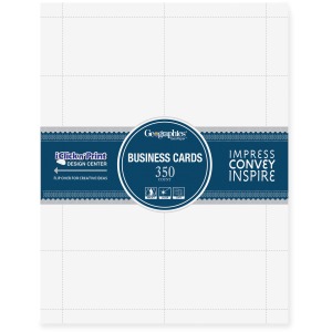 Geographics Inkjet, Laser Business Card - White - Recycled - 30% Recycled Content