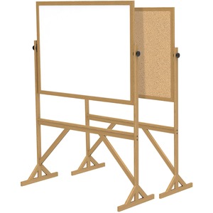 Ghent Reversible Cork Bulletin Board/Whiteboard with Wood Frame