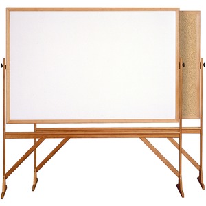 Ghent Reversible Cork Bulletin Board/Whiteboard with Wood Frame