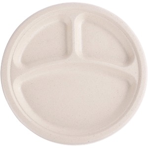 Genuine Joe 10" 3-Compartment Compostable Plates