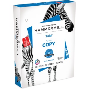 Hammermill Tidal 8.5x11 3-Hole Punched Inkjet, Inkjet Copy & Multipurpose Paper - White - Recycled