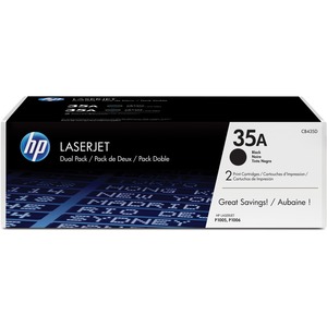 HP 35A (CB435D) Original Standard Yield Laser Toner Cartridge - Dual Pack - Black - 2 / Carton