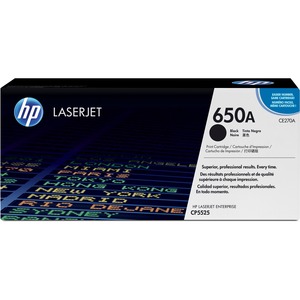 HP 650A (CE270A) Original Laser Toner Cartridge - Single Pack - Black - 1 Each