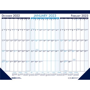 House of Doolittle 3-month View Monthly Desk Pad Calendar