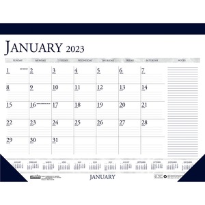 House of Doolittle Blue/Gray Print Monthly Desk Pad