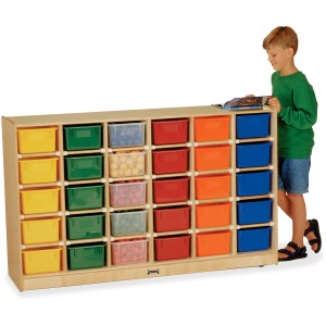 Jonti-Craft Rainbow Accents 30 Cubbie-trays Mobile Storage Unit