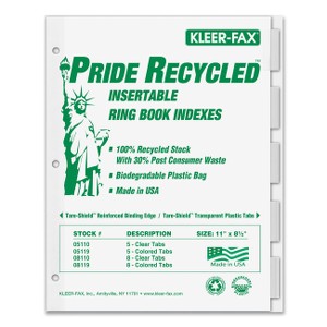 Kleer-Fax Recycled Insertable Ring Book Indexes